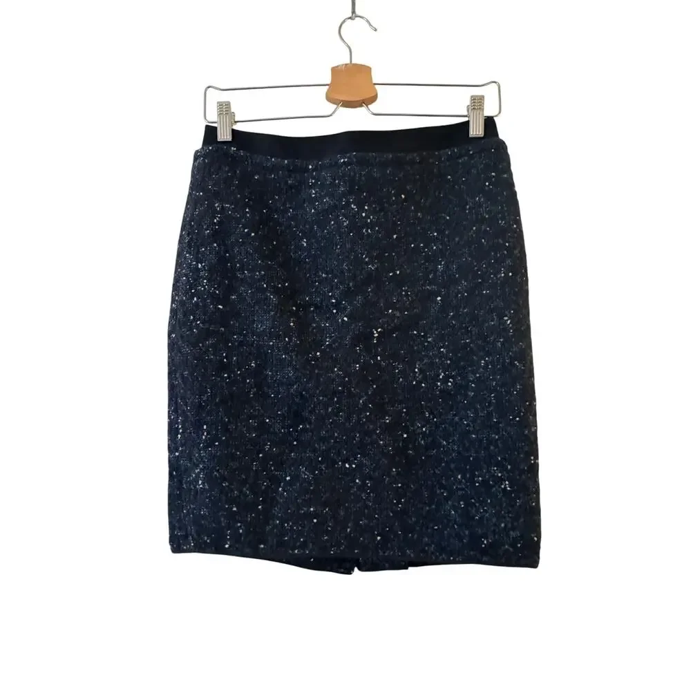 Vera Wang Lavender Label Tweed‎ Wool Blend Pencil Skirt Size 0 Speckled Textured